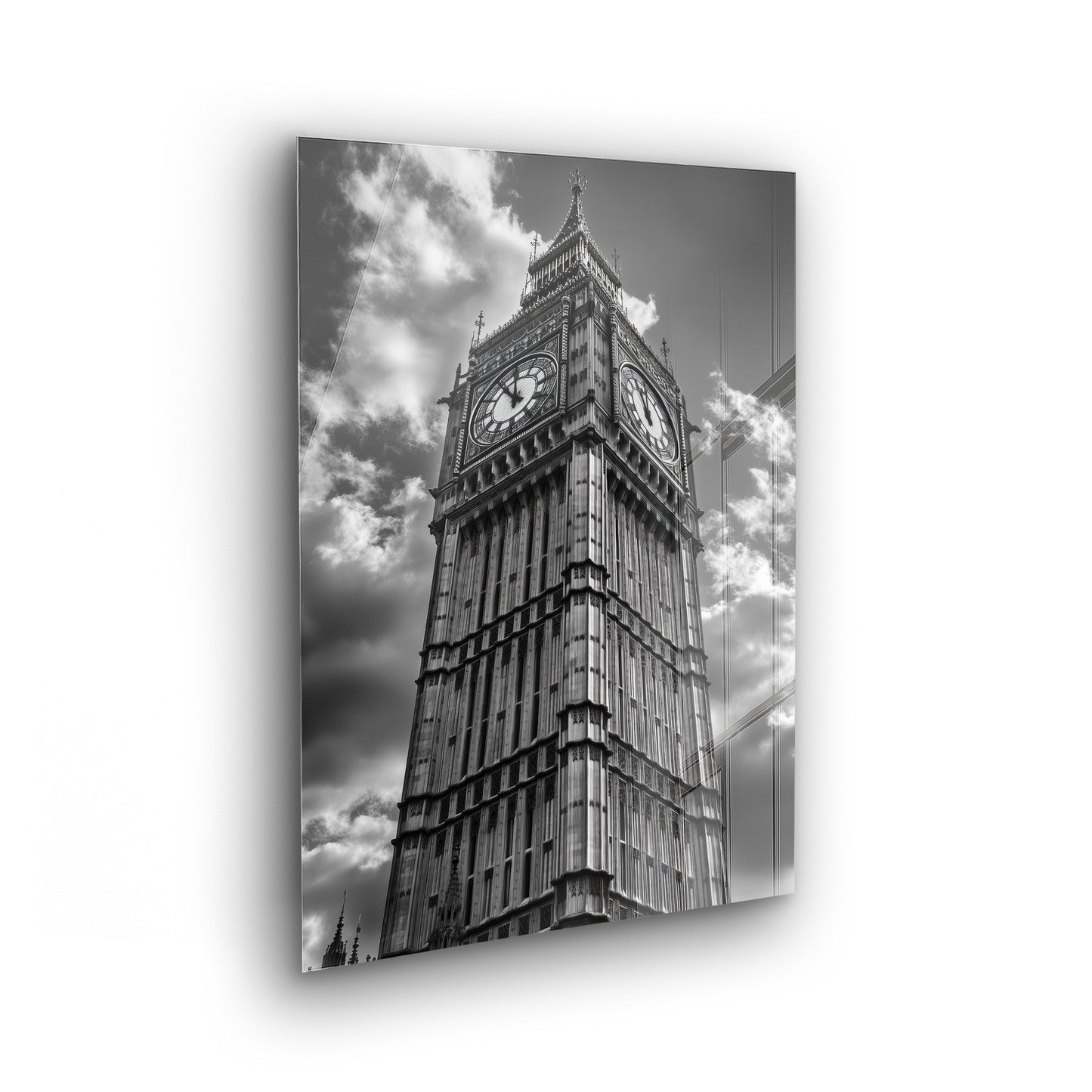 London - Big Ben - Schwarz-Weiß Foto als Acrylglas Wandbild