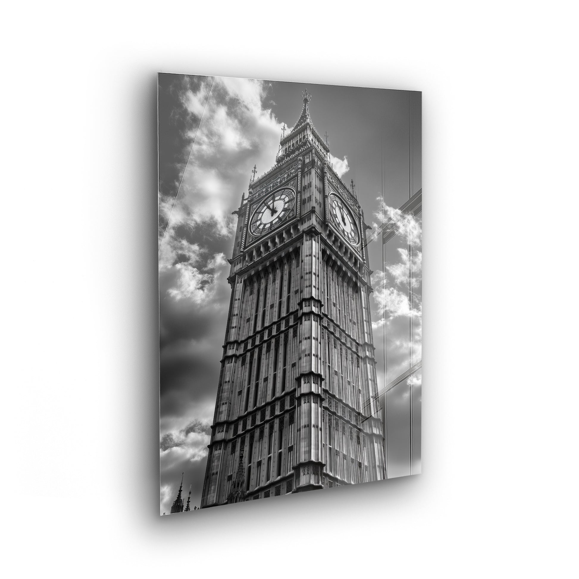 London - Big Ben - Schwarz-Weiß Foto als Acrylglas Wandbild