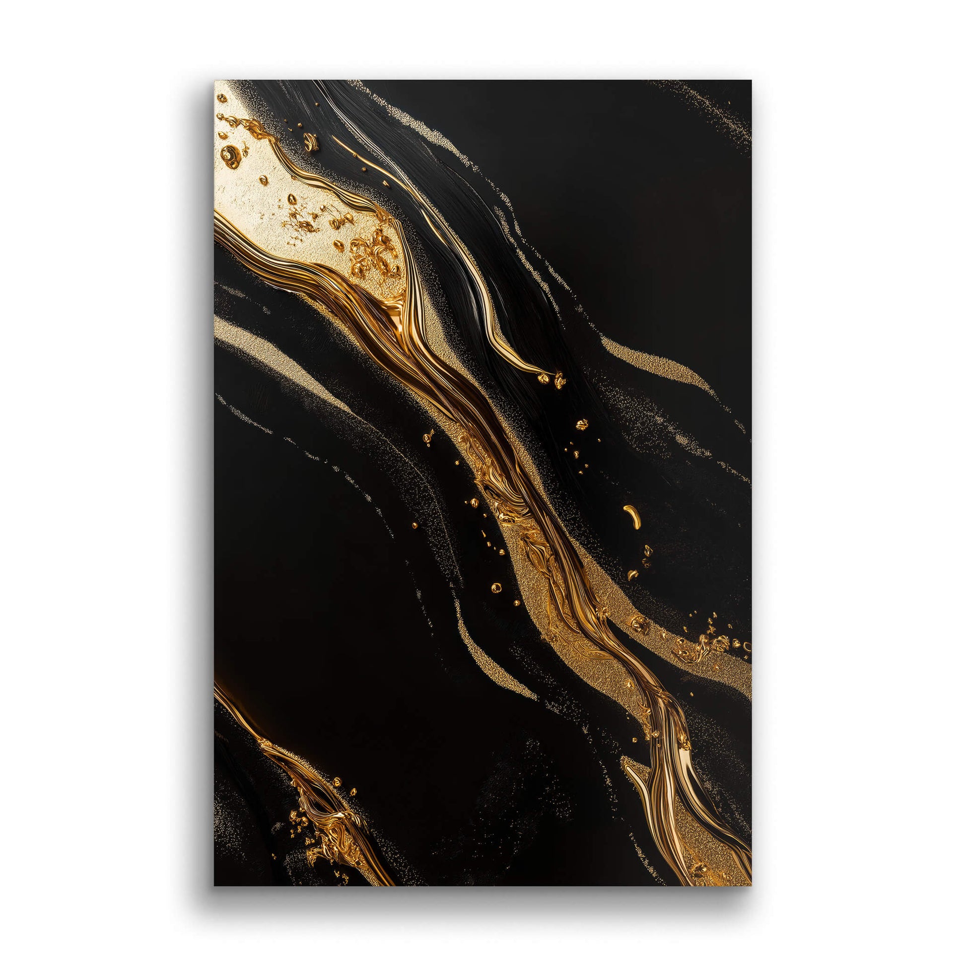 Dark Golden Flow No. 3-Wall Art AI