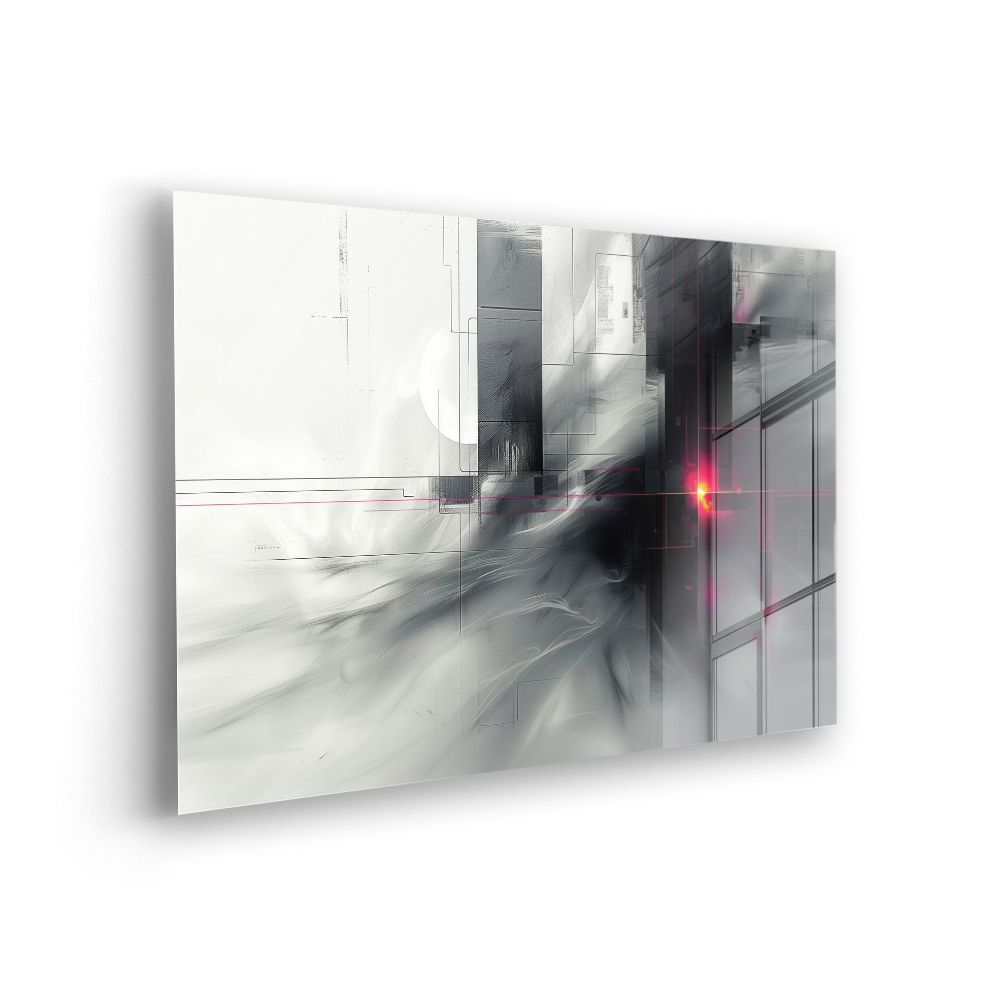 Echoes in Void - Abstrakte digitale Kunst auf Acrylglas Wandbild