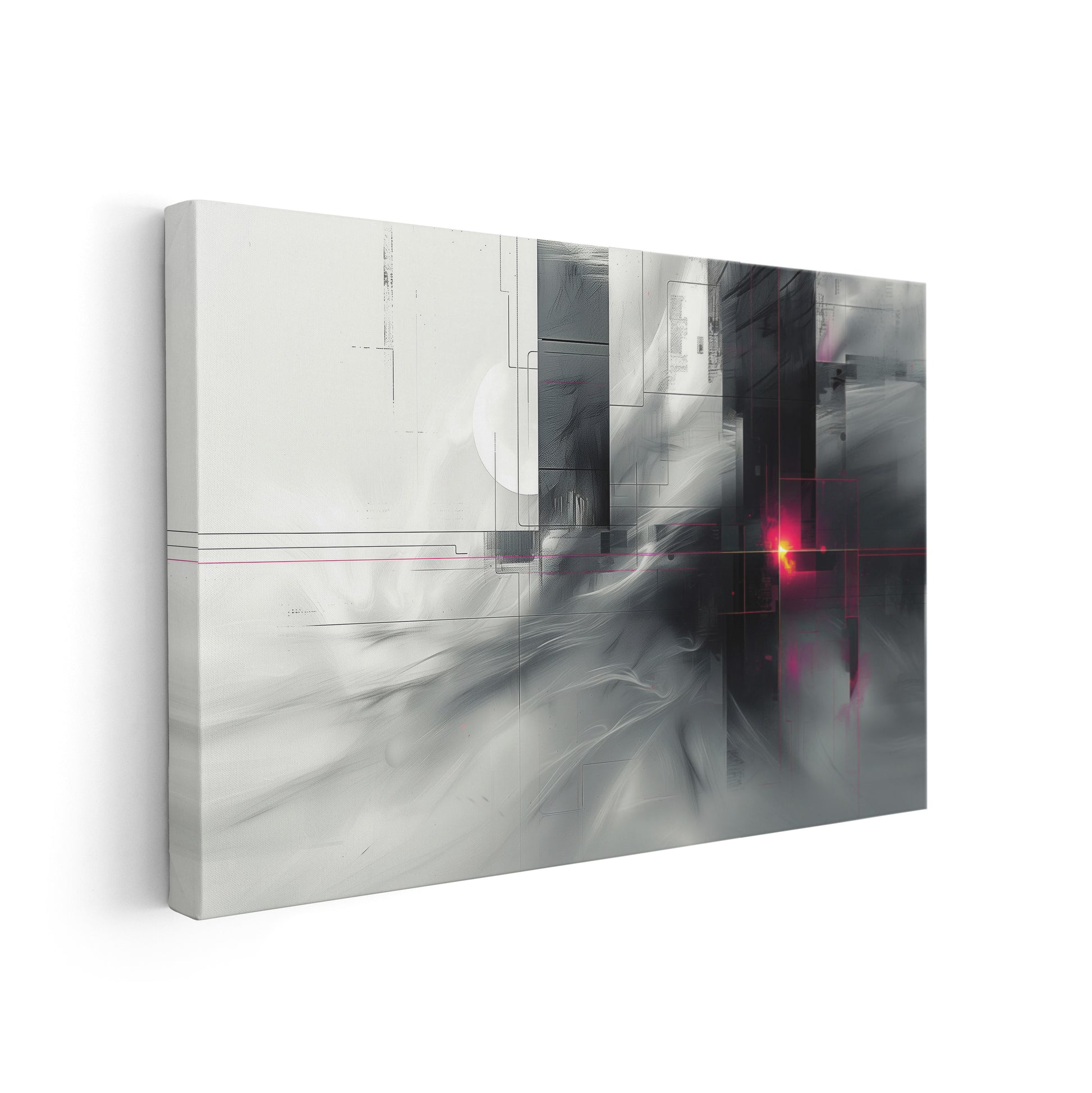 Echoes in Void - Abstrakte digitale Kunst auf Leinwand