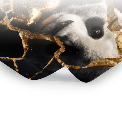 Panda Love - Goldene Bilder als Poster & Hahnemühle-Wandbild
