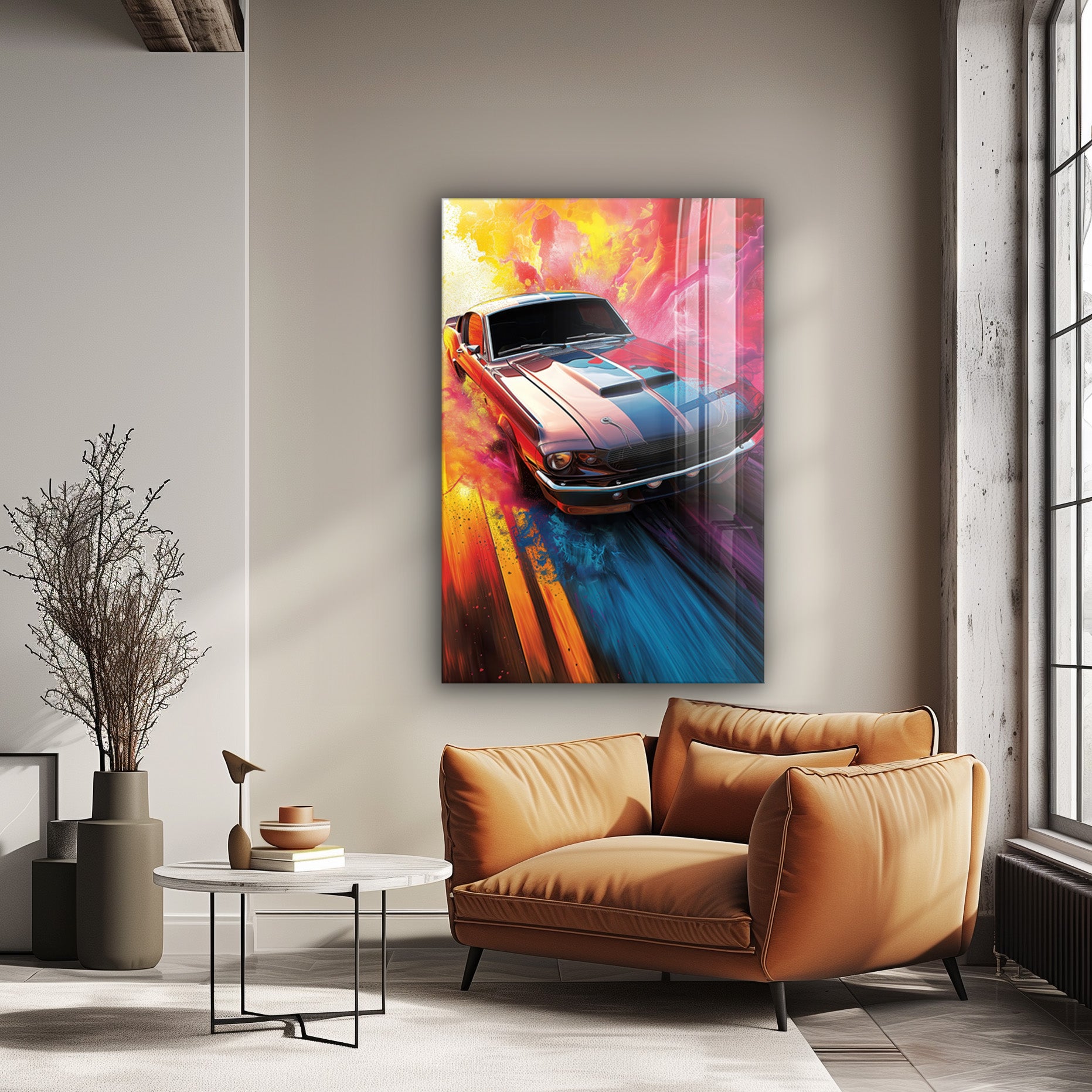 Chromatic Horsepower - Hochwertige Wandkunst in stilvollem Interieur