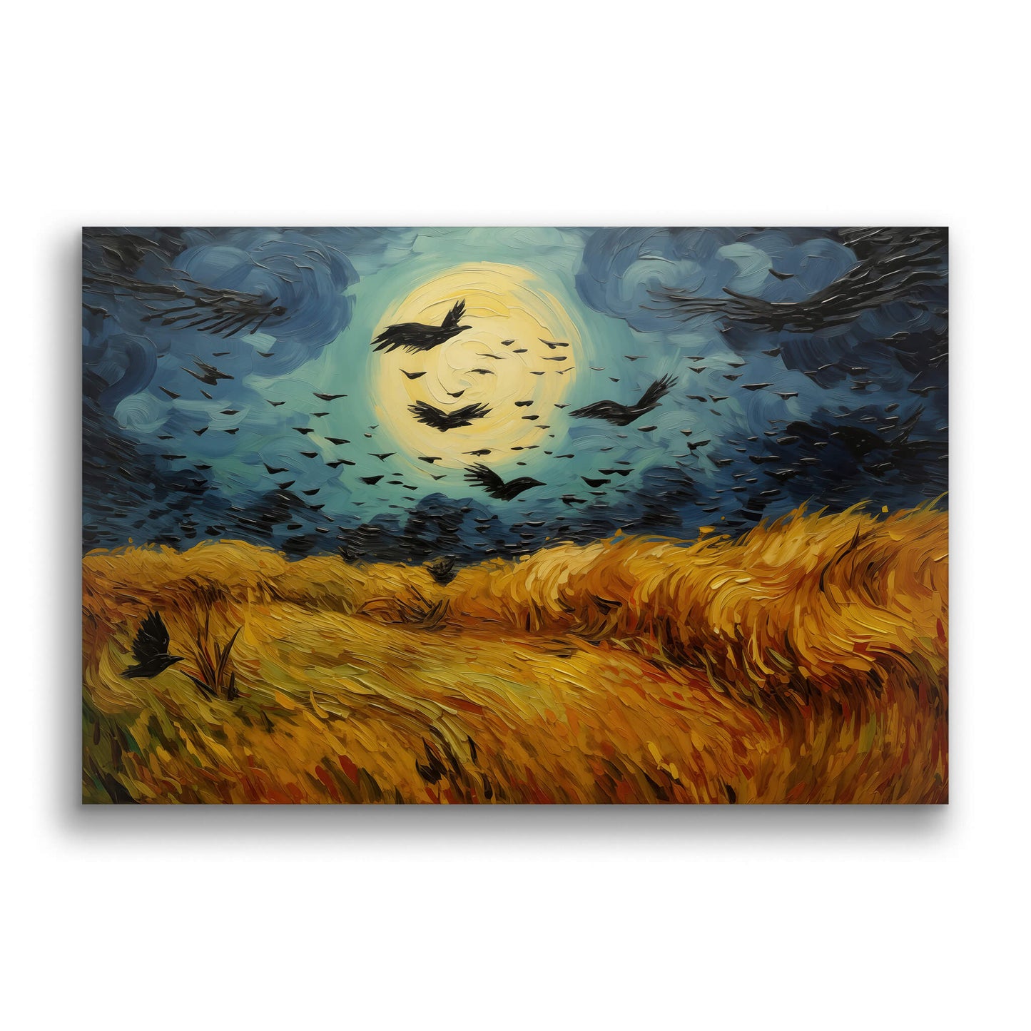 Evening Whispers with Crows-Wall Art AI