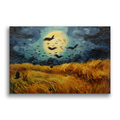 Evening Whispers with Crows-Wall Art AI
