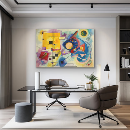 Colorful Structures - klassisches Wandbild in moderner Wohnumgebung