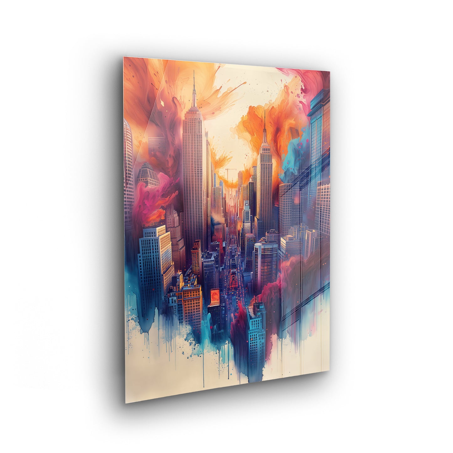Metropolitan Color Surge - bunte Kunst als Acrylglas Wandbild