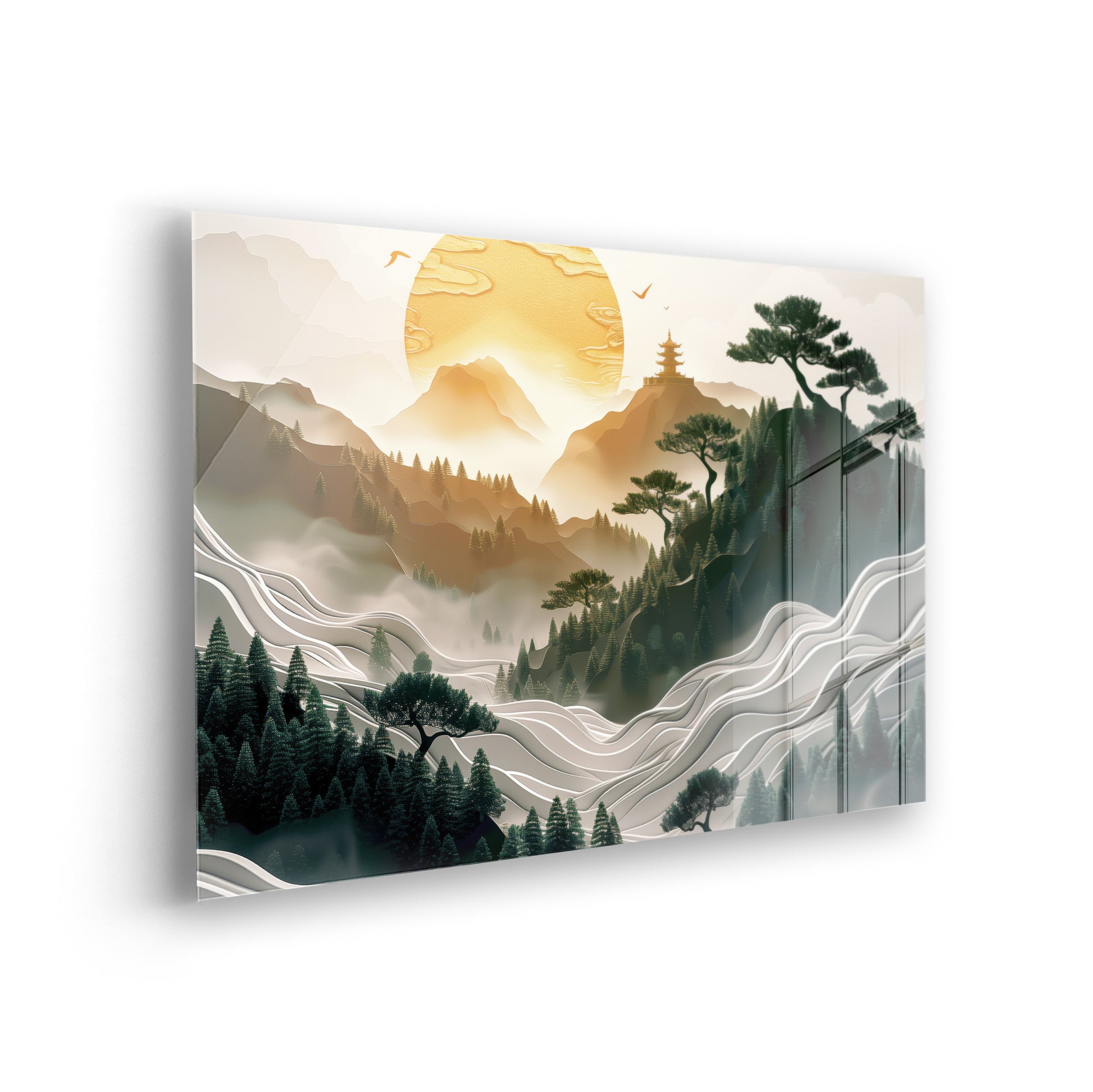 Sunrise over the Pagoda Forest - Asiatische Kunst auf Acrylglas
