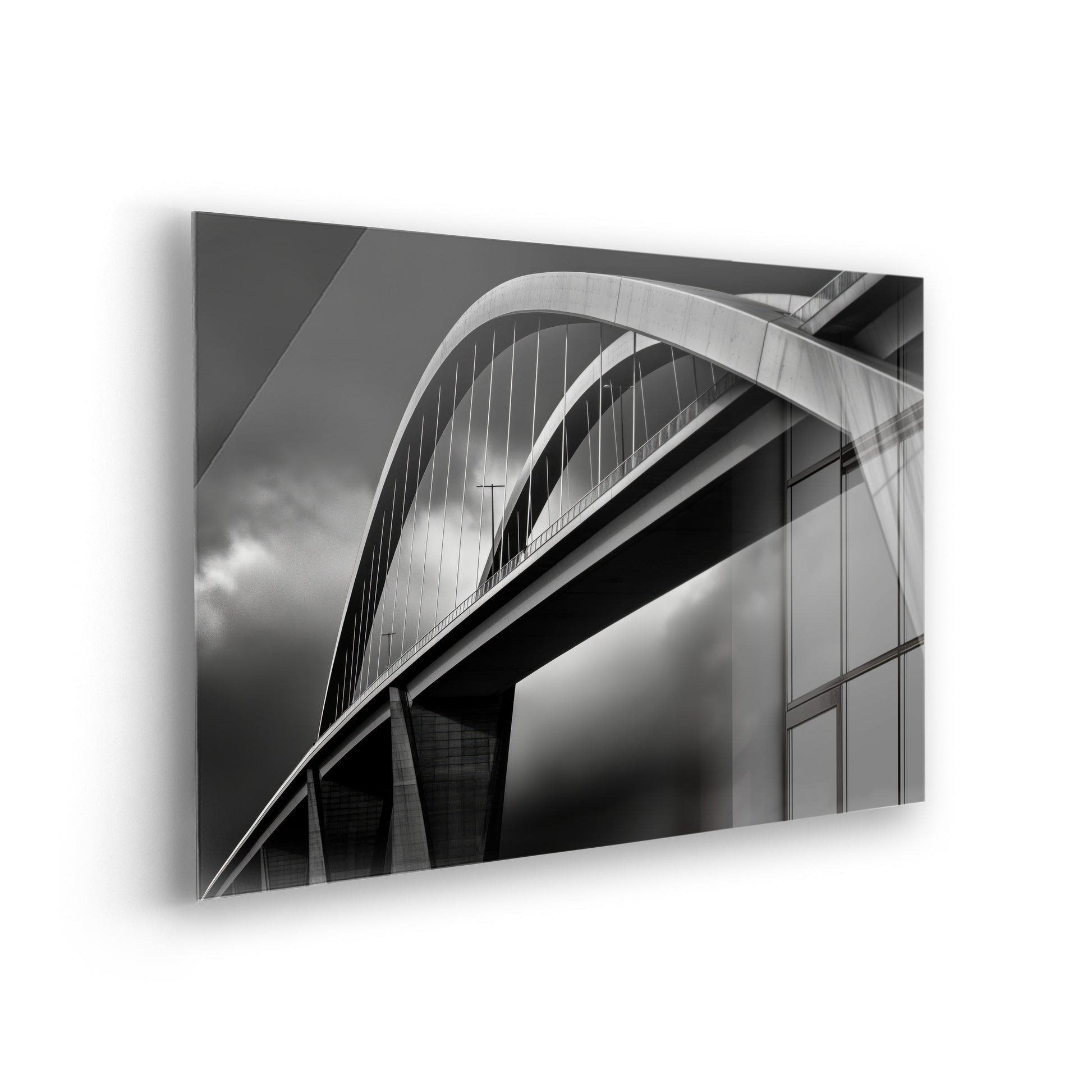 Sky and Structure - Schwarz-Weiß Foto als Acrylglas Wandbild