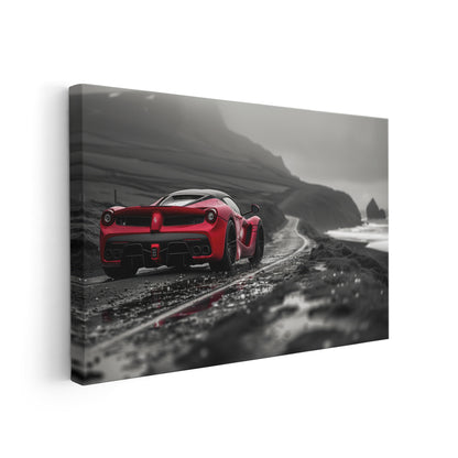Ferrari - Black & White-Wall Art AI