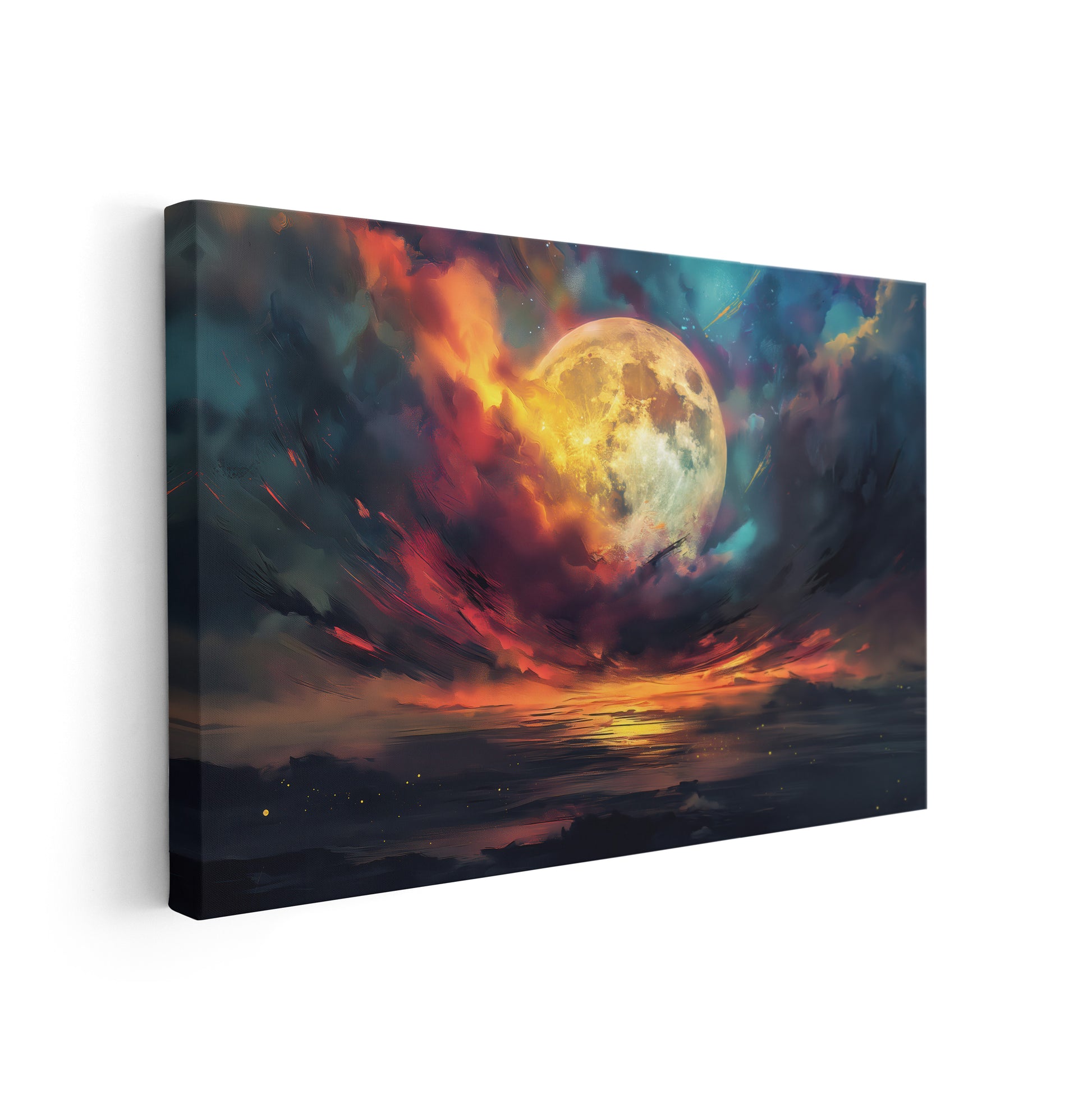 Moonlight in Color Frenzy - bunte Kunst auf hochwertiger Leinwand