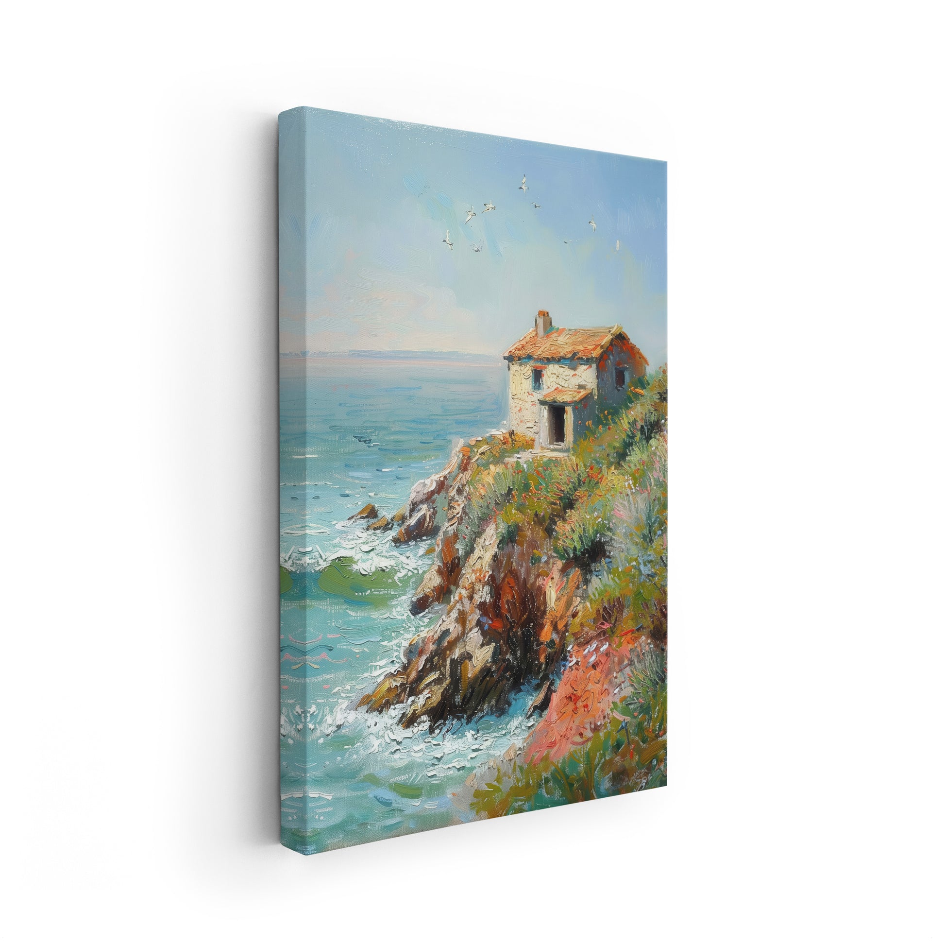The House by the Sea - Klassische Kunst auf Leinwand von Claude Monet