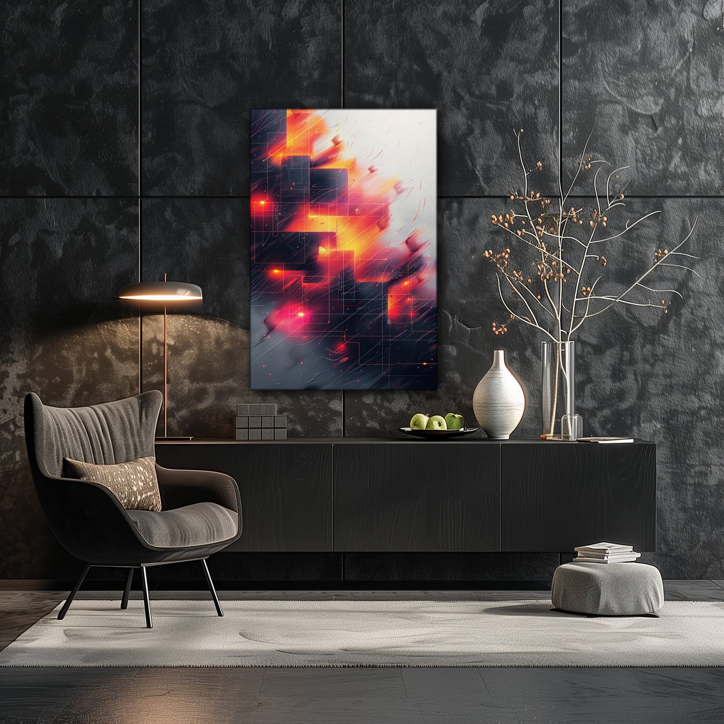 Blazing Mosaic - Premium Wandbild in moderner Wohnumgebung