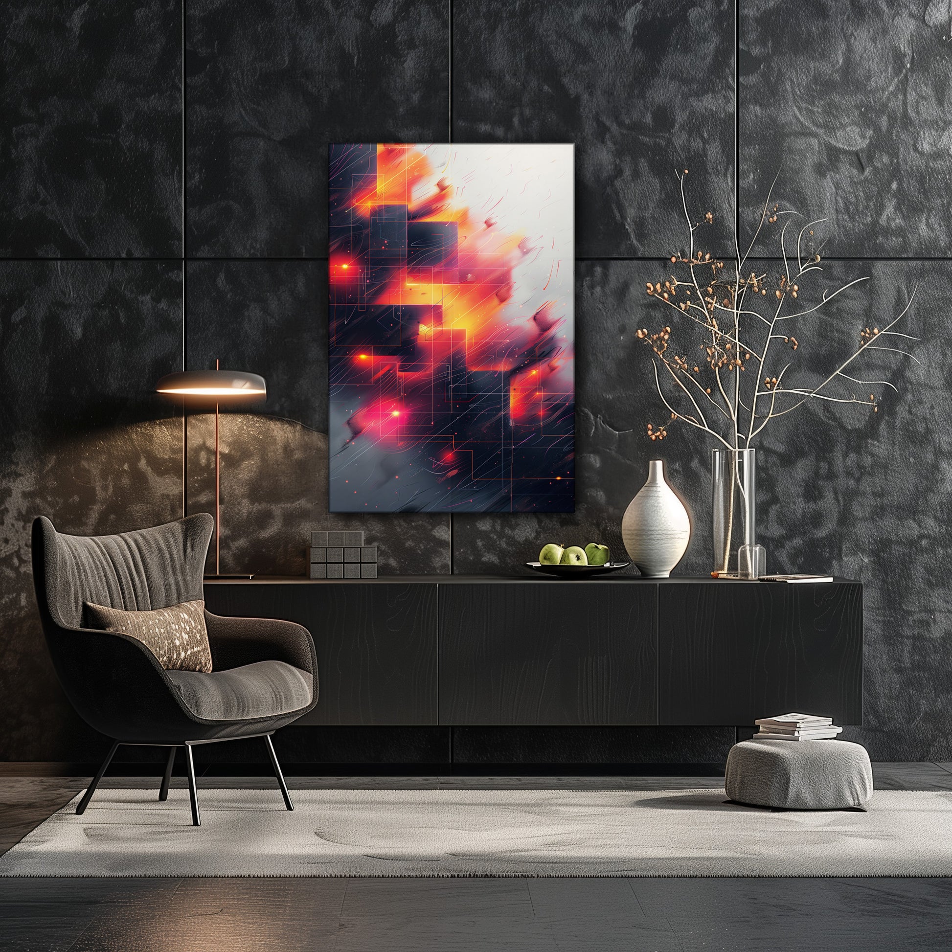 Blazing Mosaic - Premium Wandbild in moderner Wohnumgebung