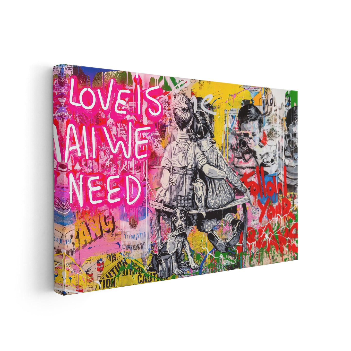 Love is all we need No.1 - Hochwertige Pop Art Bilder auf Leinwand