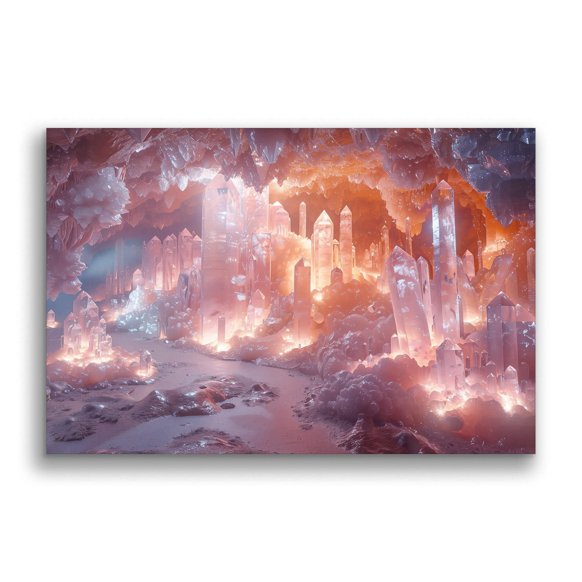 Cave of Shimmering Crystals-Wall Art AI