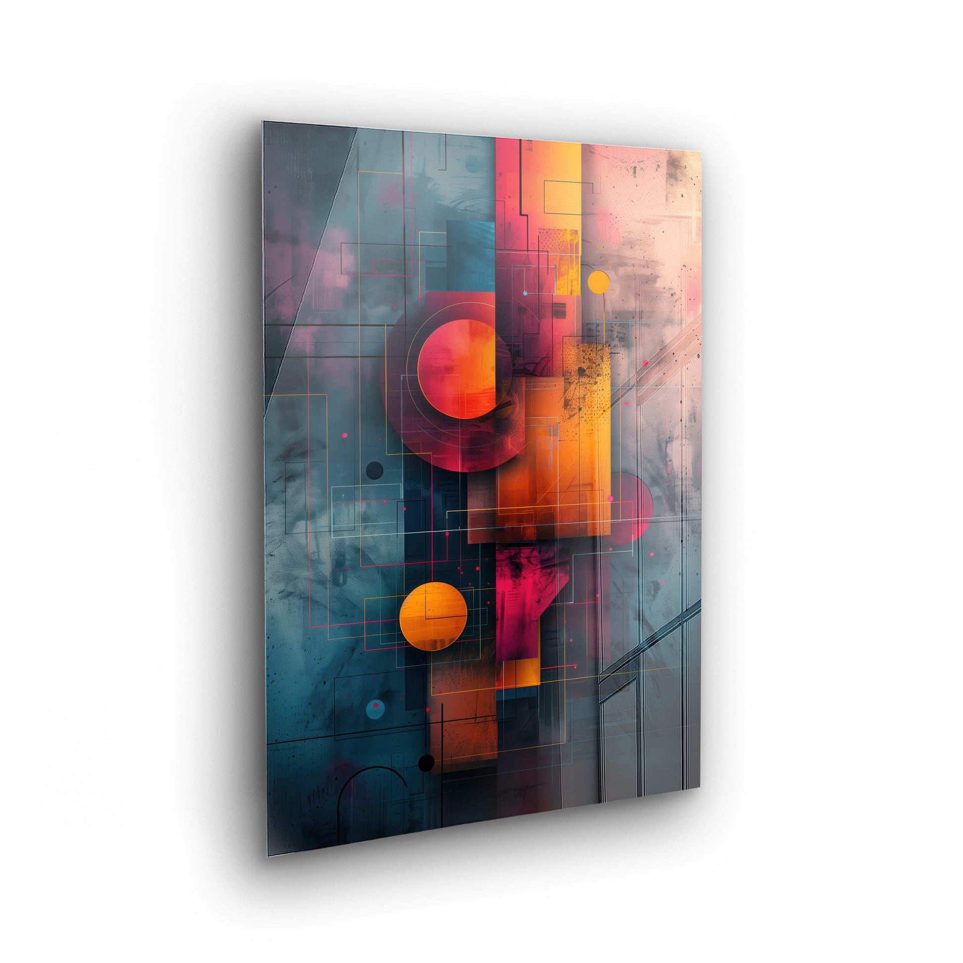 Luminous Mosaic - Abstrakte digitale Kunst auf Acrylglas Wandbild