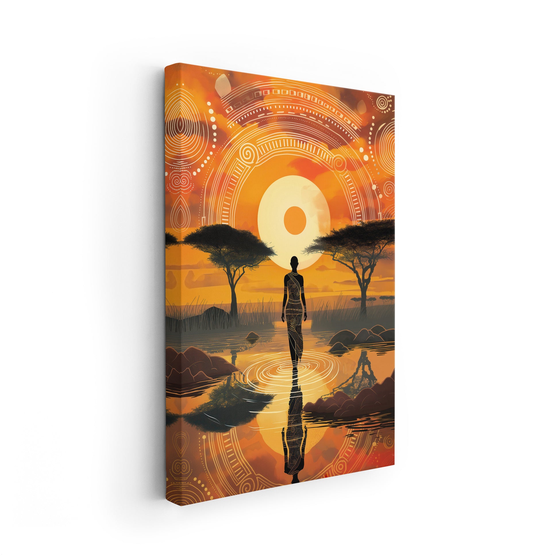 Sun Walk - Afrikanische Kunst auf hochwertiger Leinwand