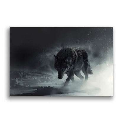 Wolf in Snow-Wall Art AI