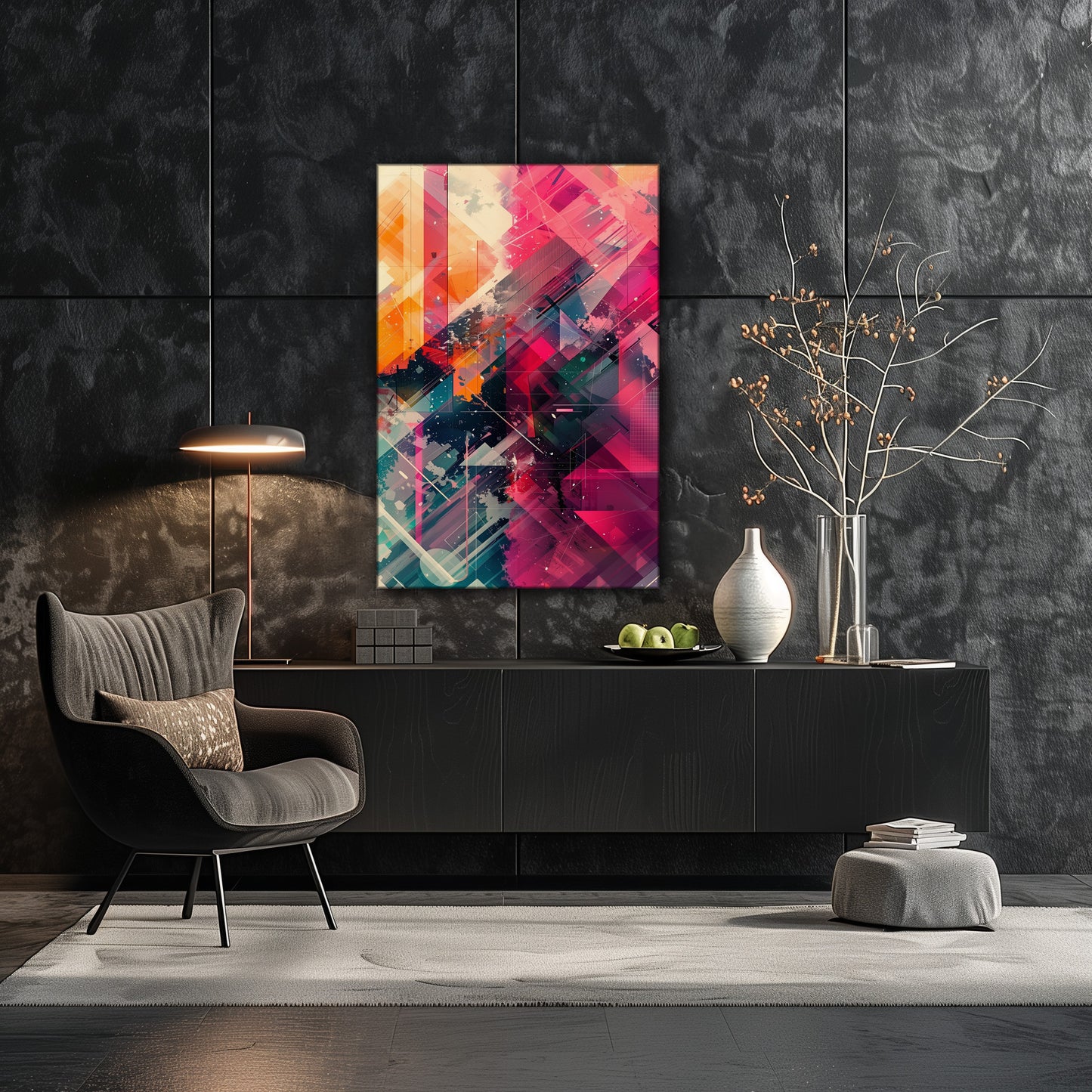 Abstract Diversity - Premium Wandbild in moderner Wohnumgebung