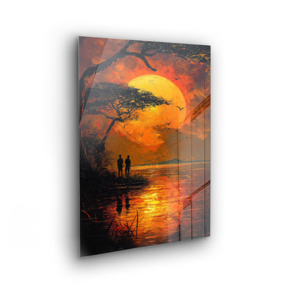 Evening Walk - Premium Acrylglas-Wandbild im Stil afrikanischer Kunst
