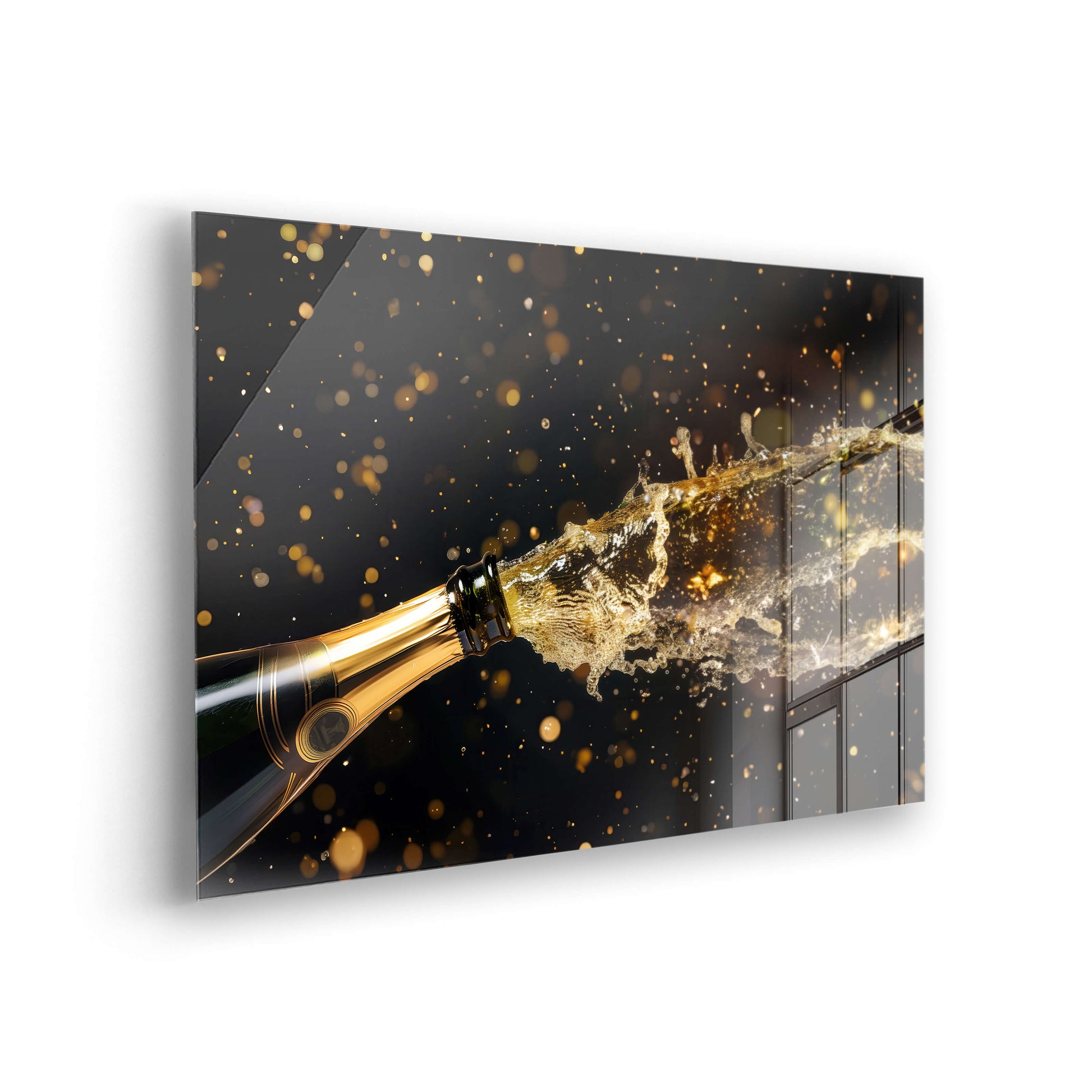 Golden Champagne - Stilvolle Goldene Bilder als Acrylglas-Wandbild