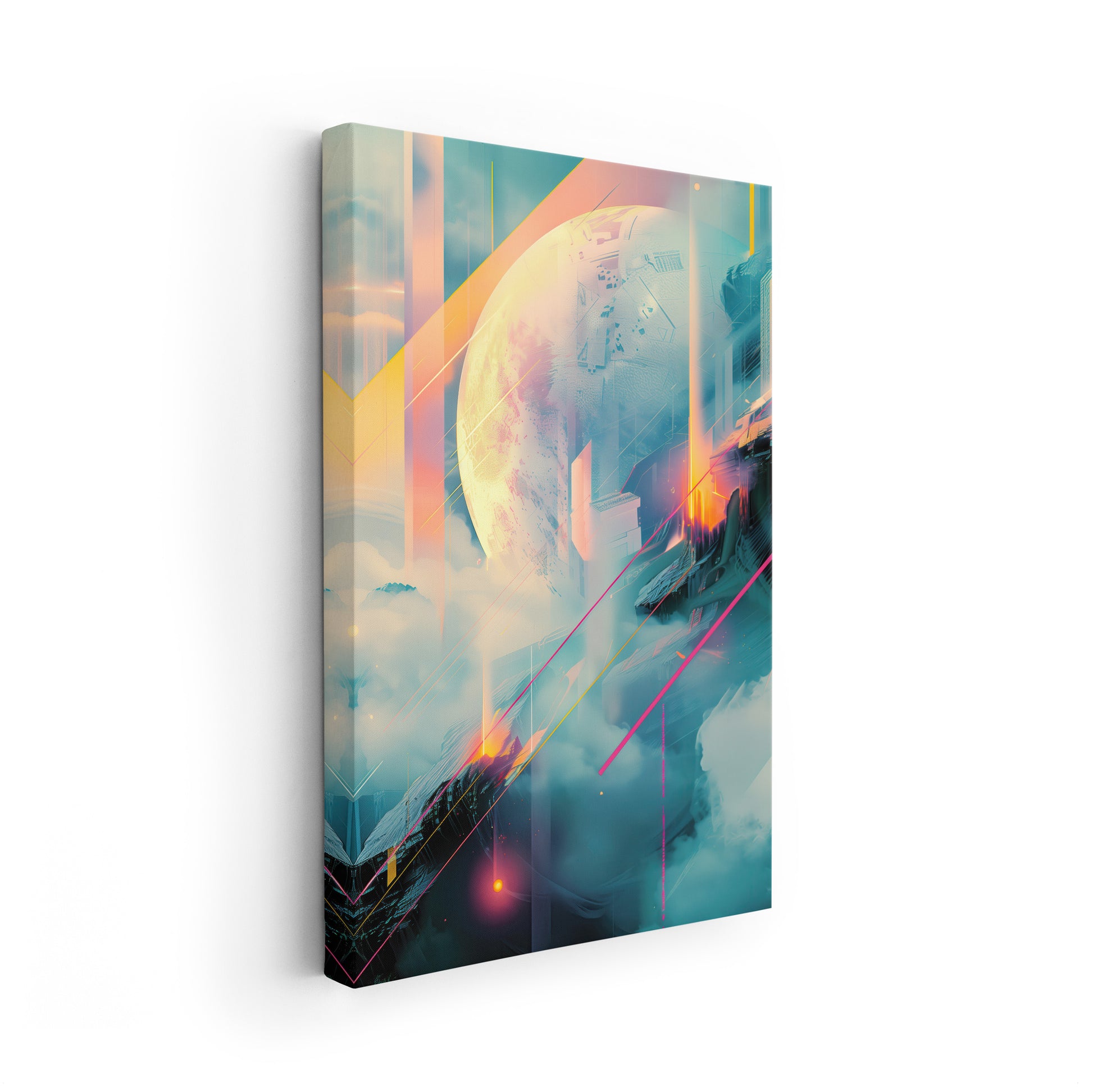 Sky Architecture - Abstrakte digitale Kunst auf Leinwand