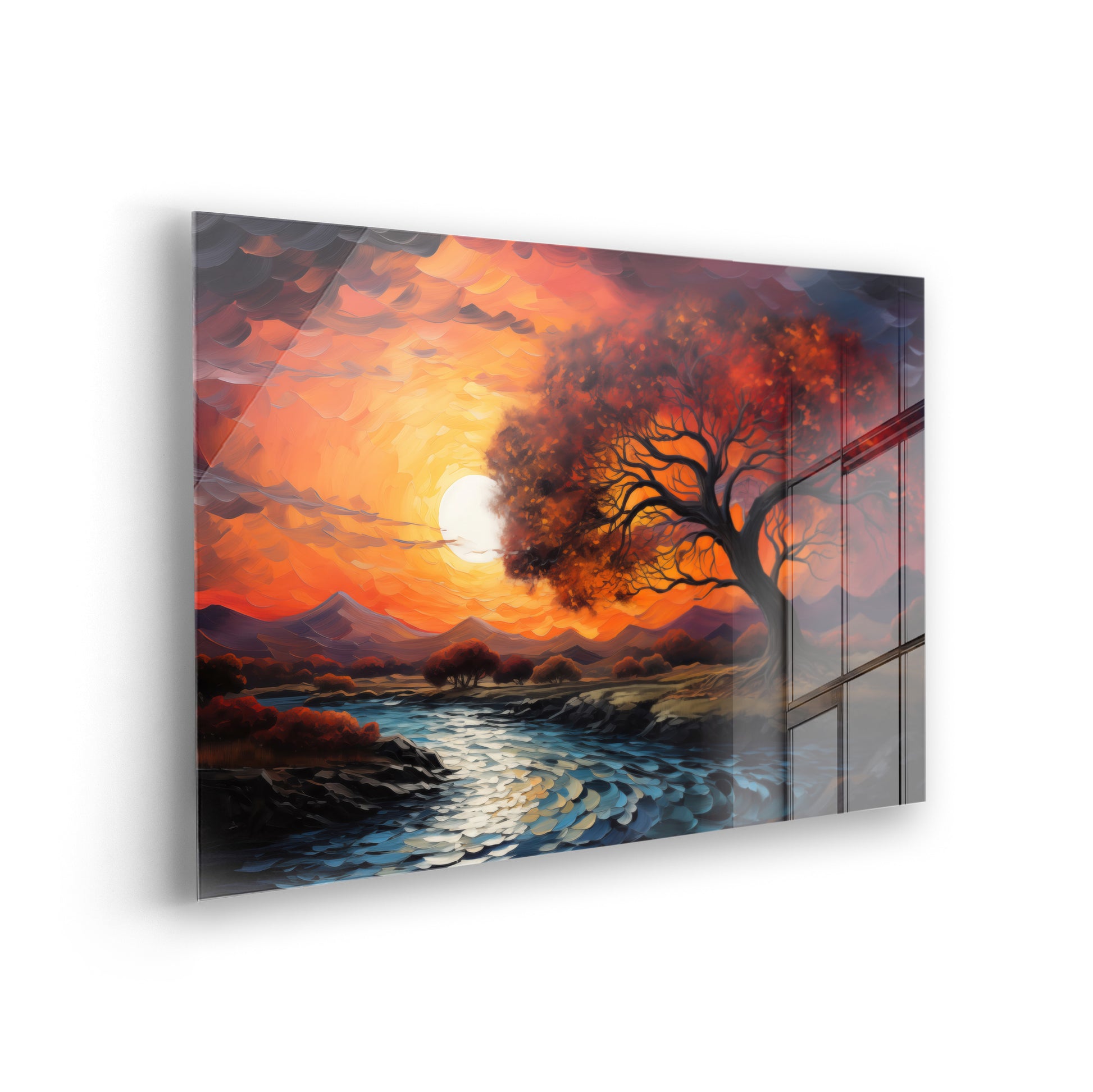 Blazing Sunset - Acrylglas-Kunst von Vincent van Gogh