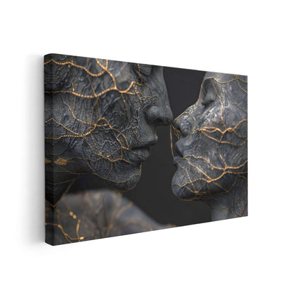 Entwined Souls - Hochwertige Goldene Bilder auf Leinwand
