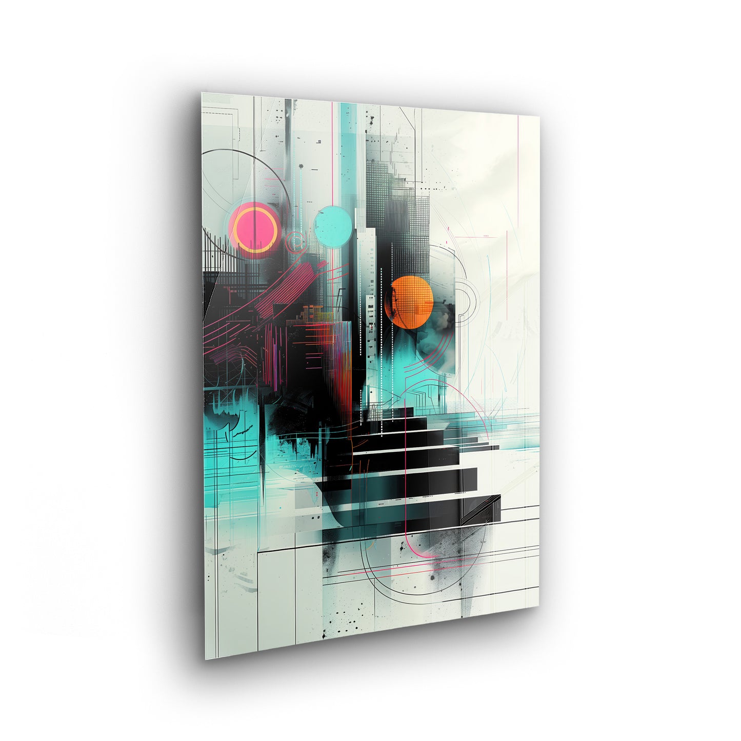 City of Dreams - Abstrakte digitale Kunst auf Acrylglas Wandbild