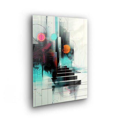City of Dreams - Abstrakte digitale Kunst auf Acrylglas Wandbild