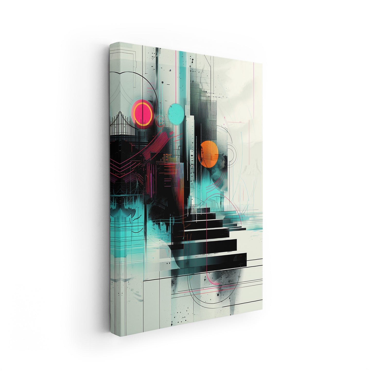 City of Dreams - Abstrakte digitale Kunst auf Leinwand