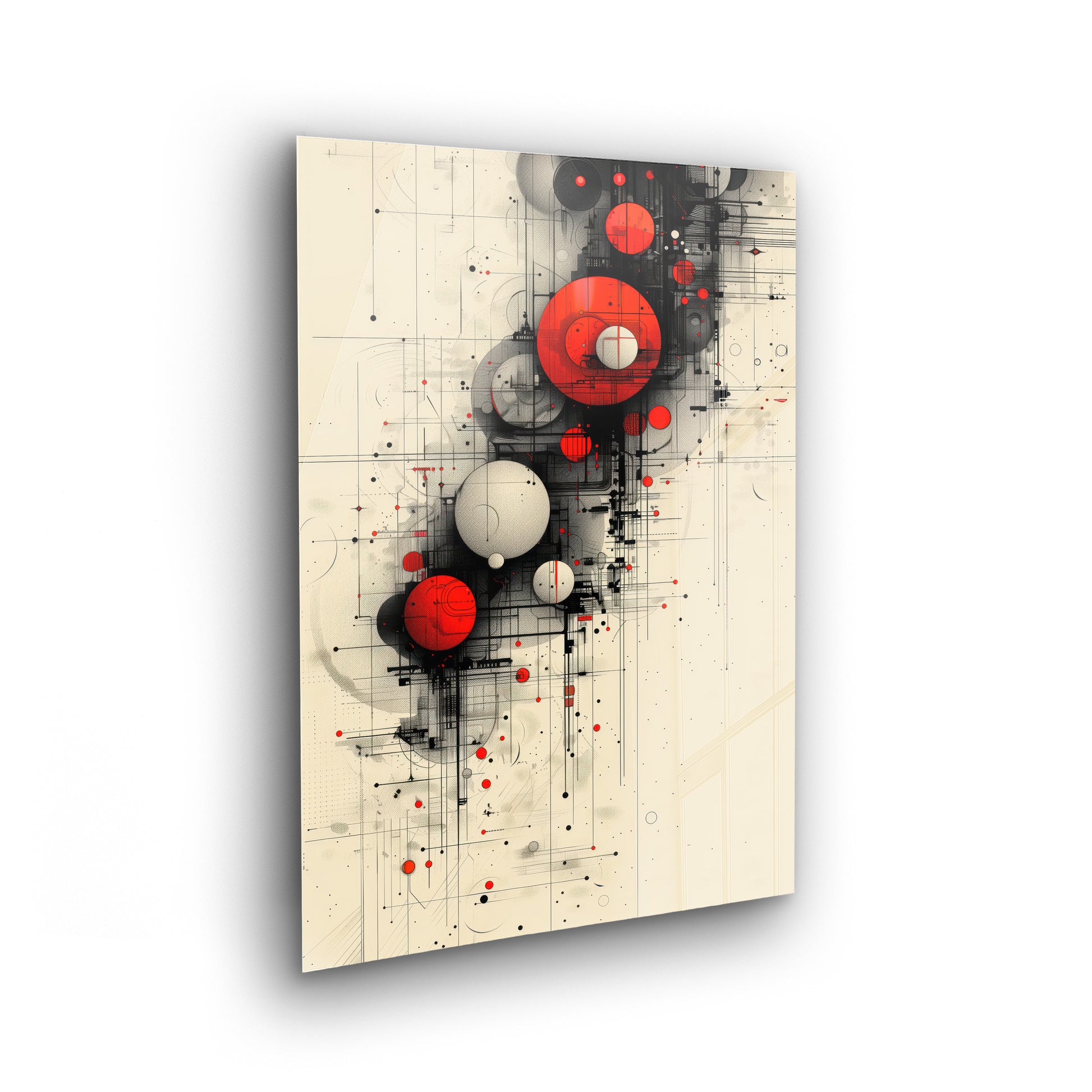 Interlinked Circles - Abstrakte digitale Kunst auf Acrylglas Wandbild