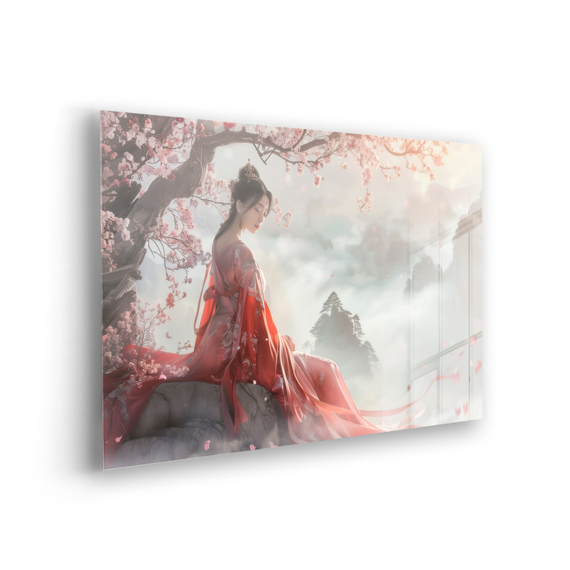 Princess in the Cherry Garden - Asiatische Kunst auf Acrylglas