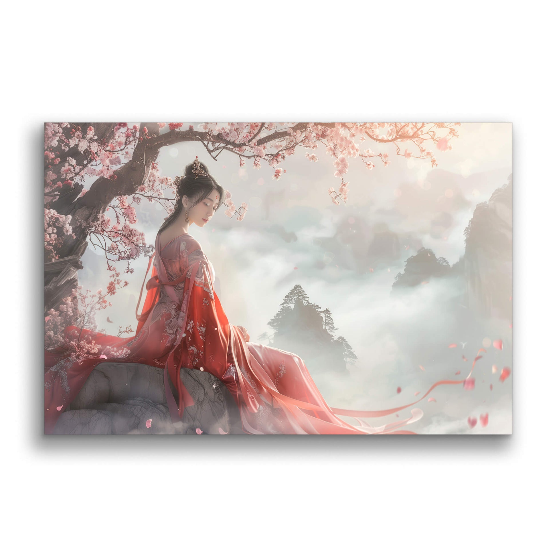 Princess in the Cherry Garden-Wall Art AI