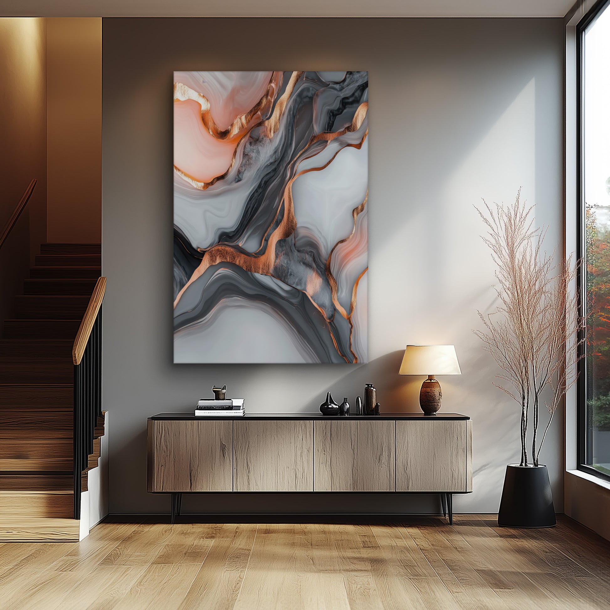 Shimmering Path No. 1 - Hochwertige Wandkunst in stilvollem Interieur