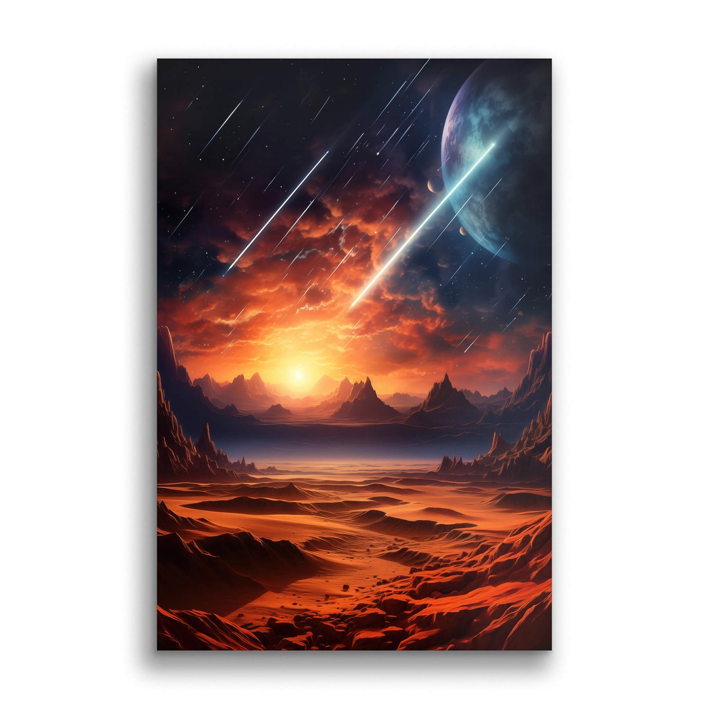 Cosmic Rain over Dunes-Wall Art AI