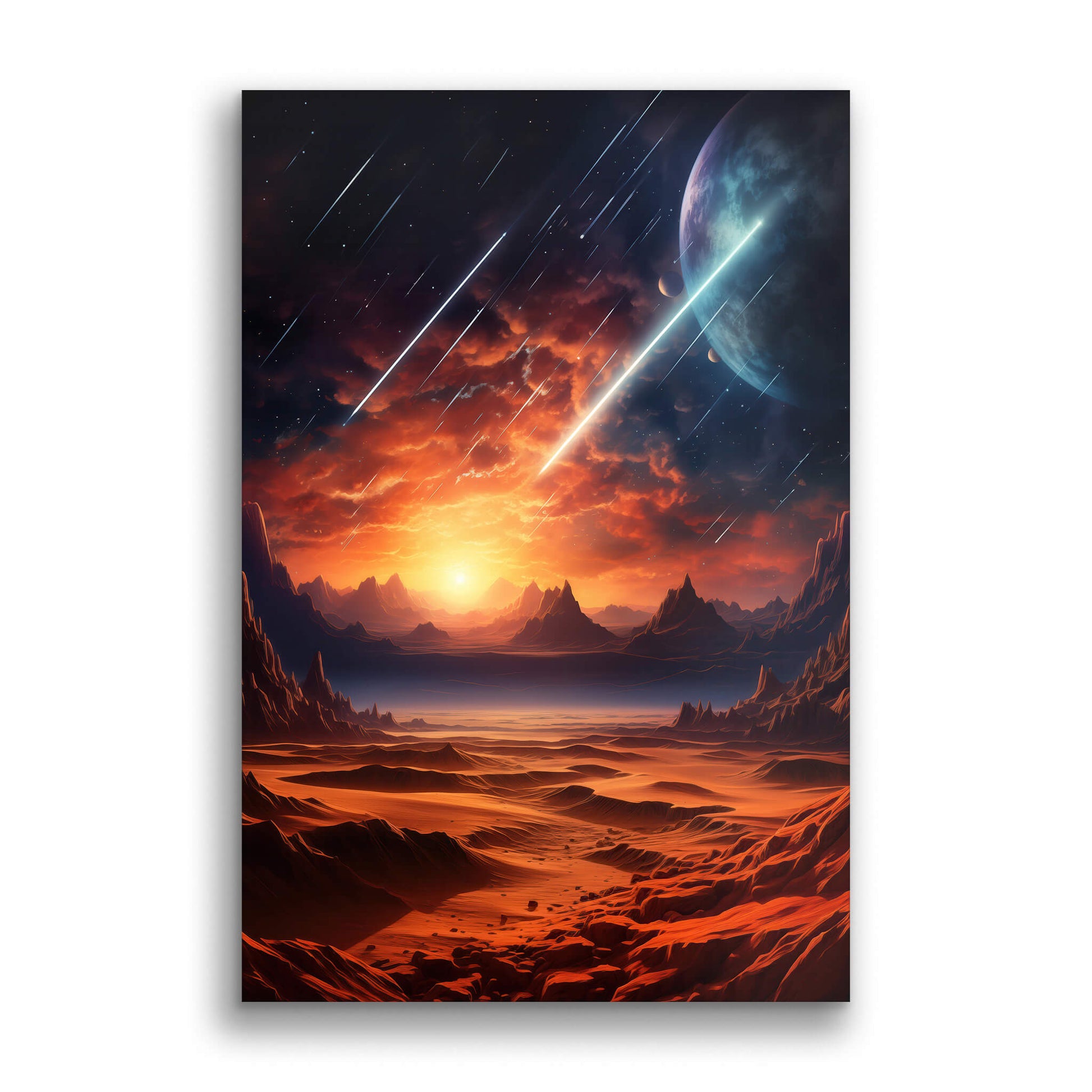 Cosmic Rain over Dunes-Wall Art AI