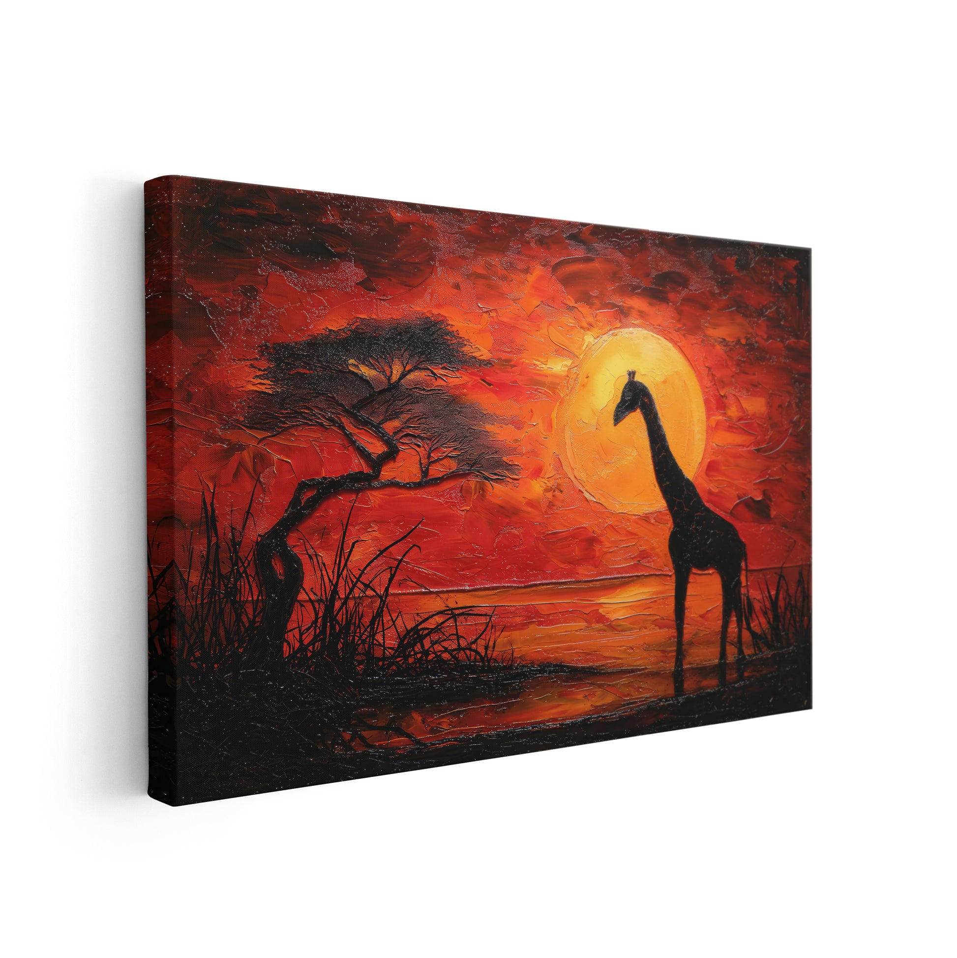 Evening Safari - Afrikanische Kunst auf hochwertiger Leinwand