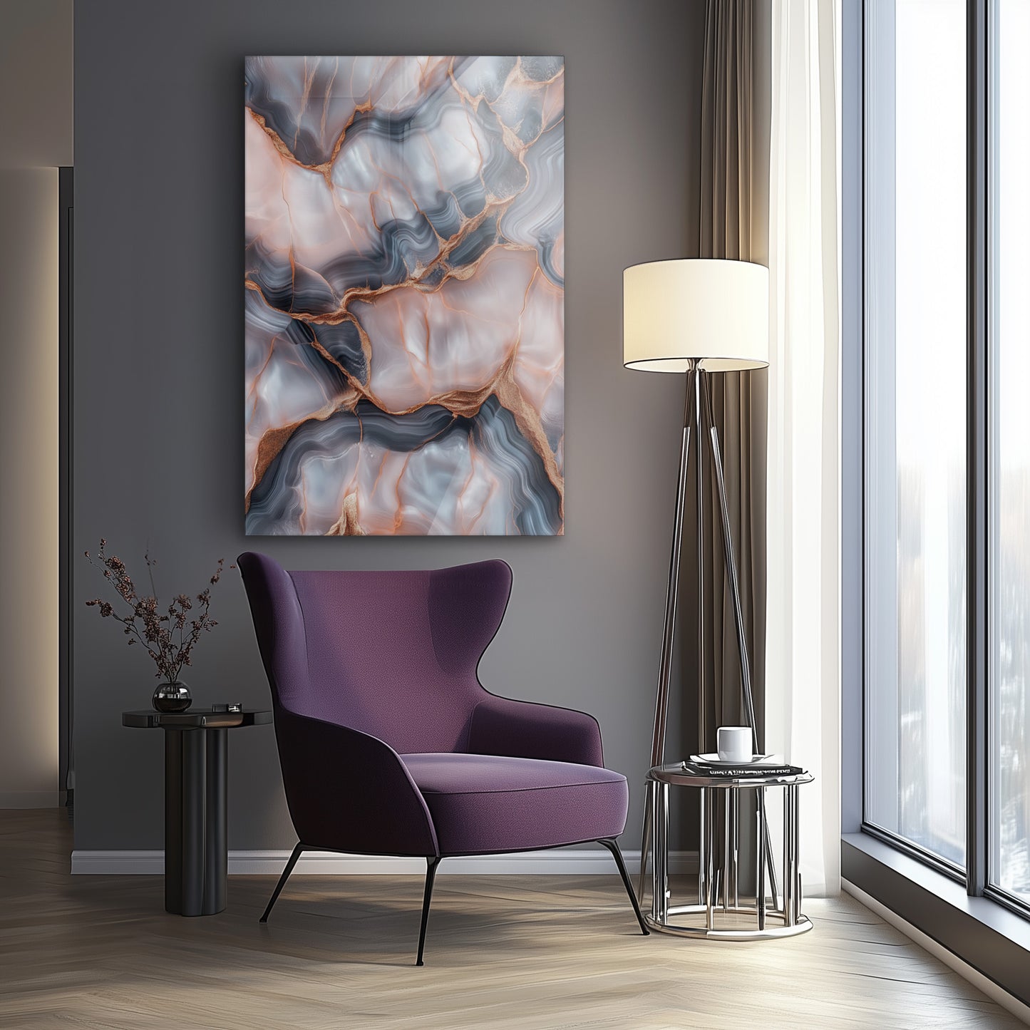 Shimmering Path No. 2 - Hochwertige Wandkunst in stilvollem Interieur