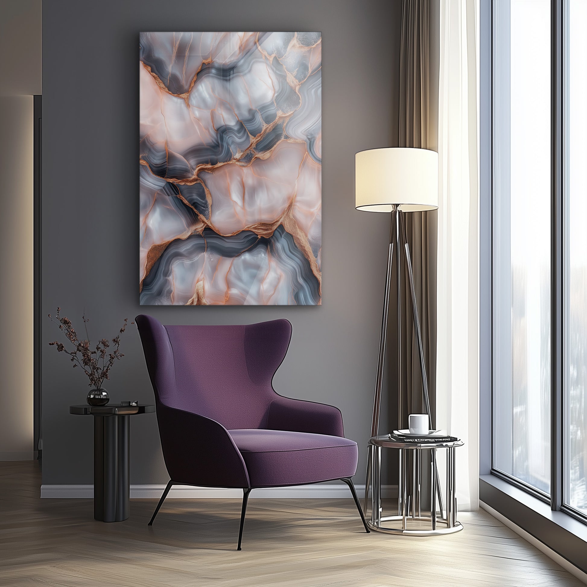 Shimmering Path No. 2 - Hochwertige Wandkunst in stilvollem Interieur