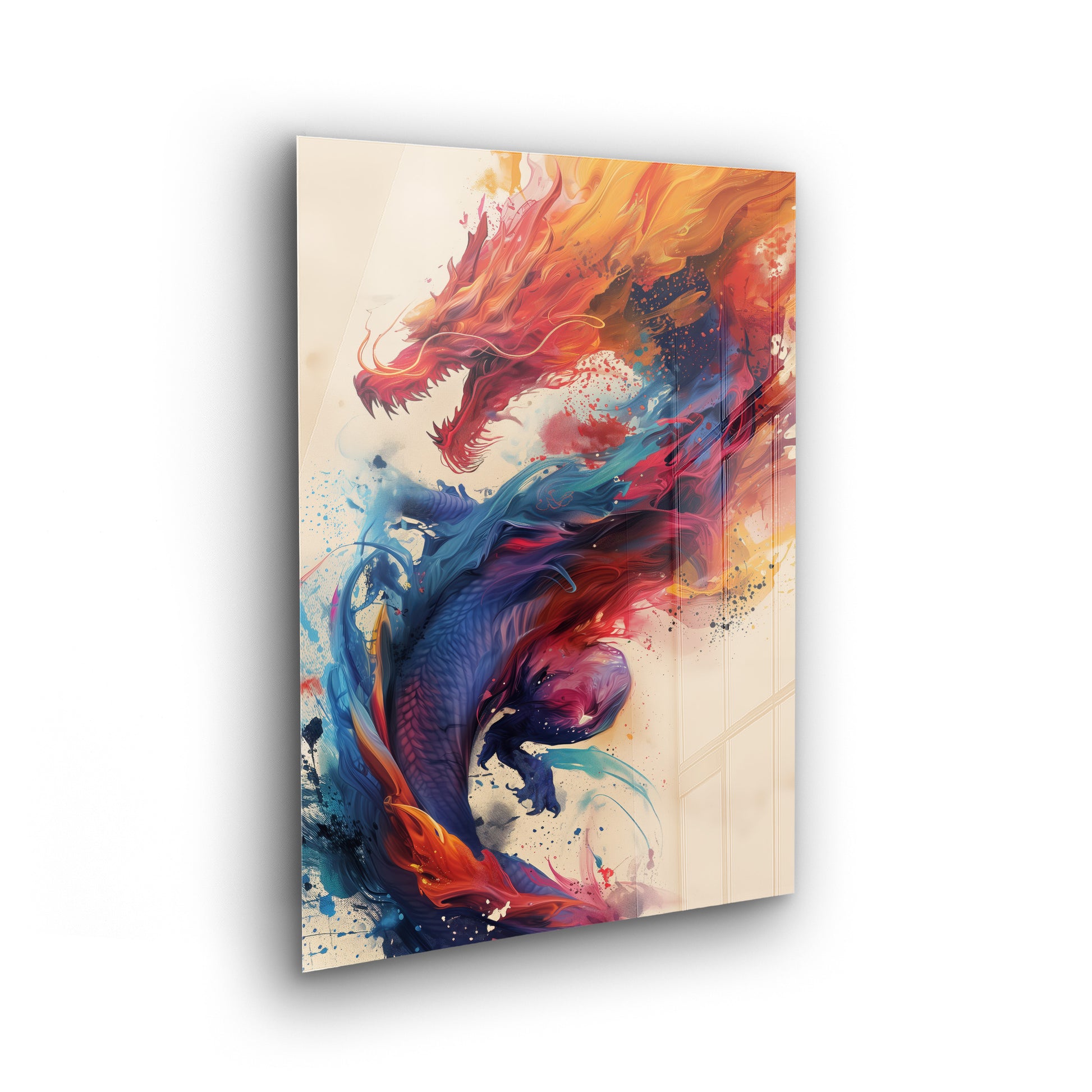 Awakening of the Color Dragon - bunte Kunst als Acrylglas Wandbild