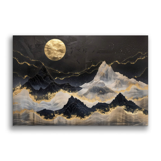 Golden Nights Over Mountains-Wall Art AI