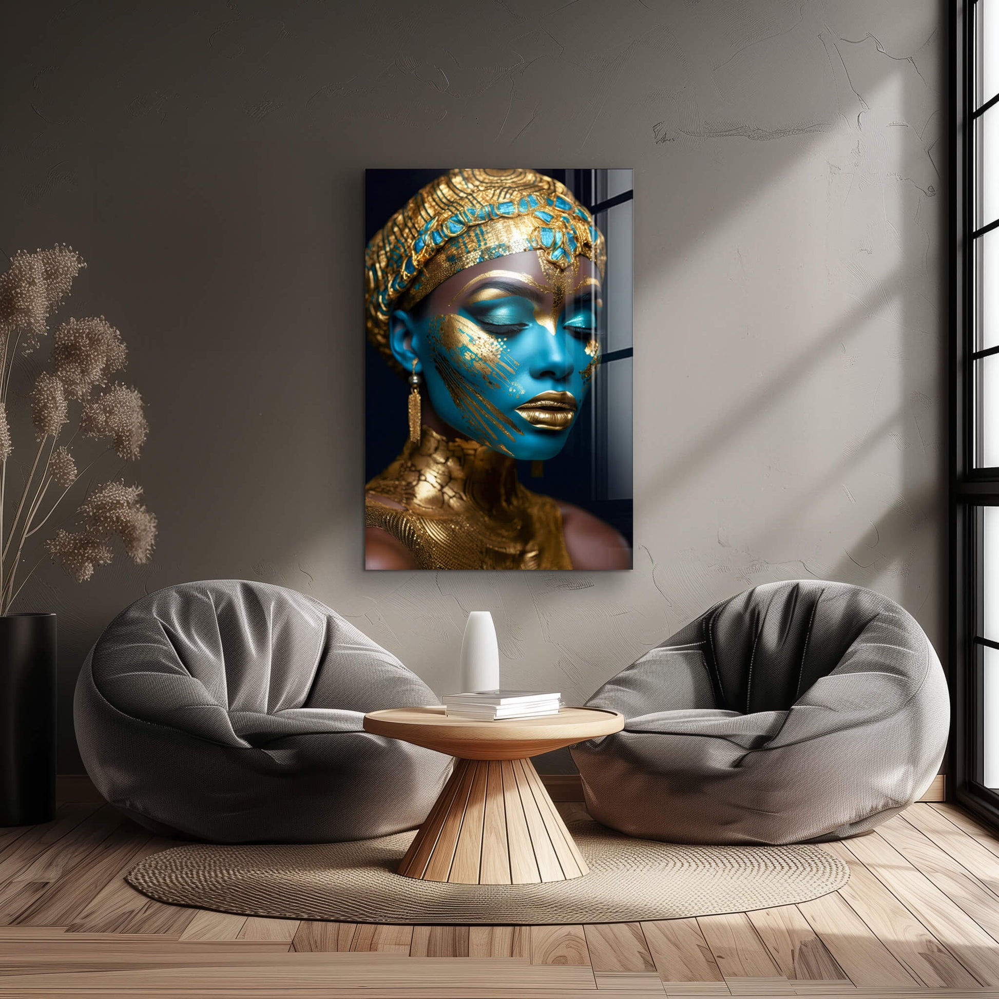 Turquoise Elegance - Wandbild in moderner Wohnumgebung