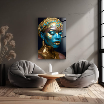 Turquoise Elegance - Wandbild in moderner Wohnumgebung