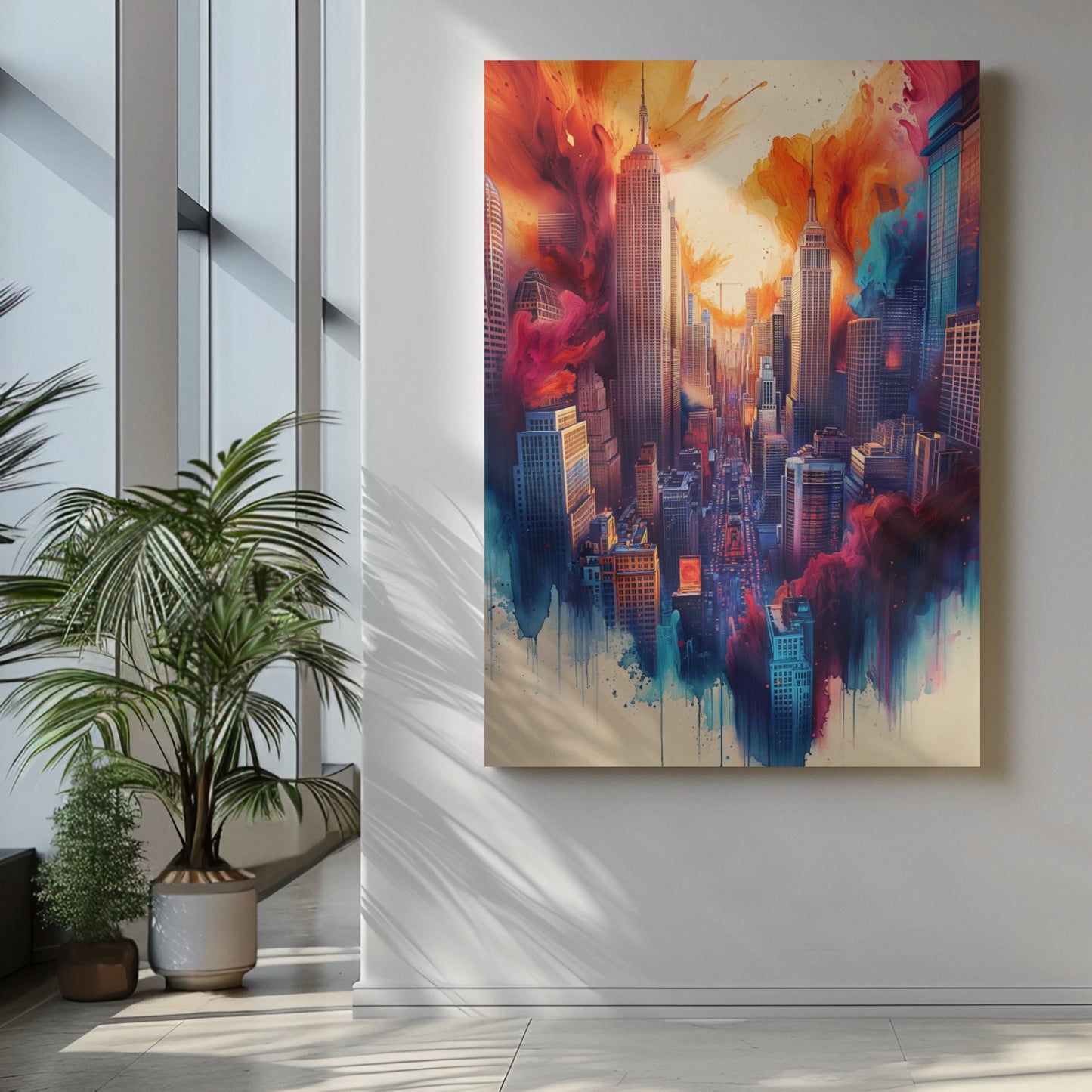 Metropolitan Color Surge - Premium Wandbild in moderner Wohnumgebung